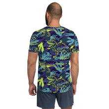 Dinosaur & Footprints All-Over Print Men's Athletic T-shirt